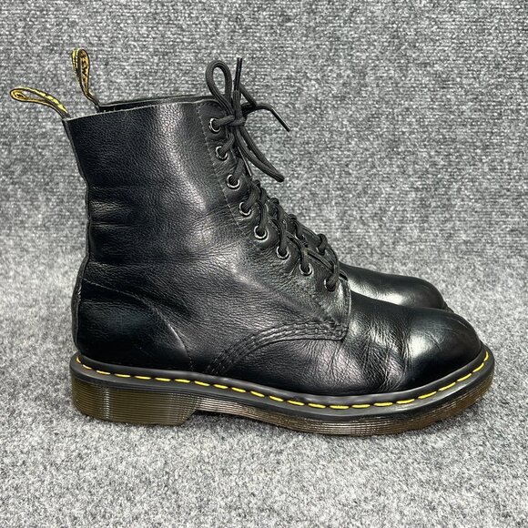 Dr. Martens 1460 Pascal Boots Women's Size 9 Black Virgin Leather Lace Up Combat - Picture 1 of 14